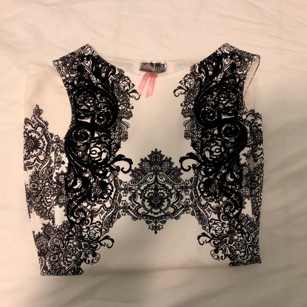 Lipsy London White Script Bodycon Dress